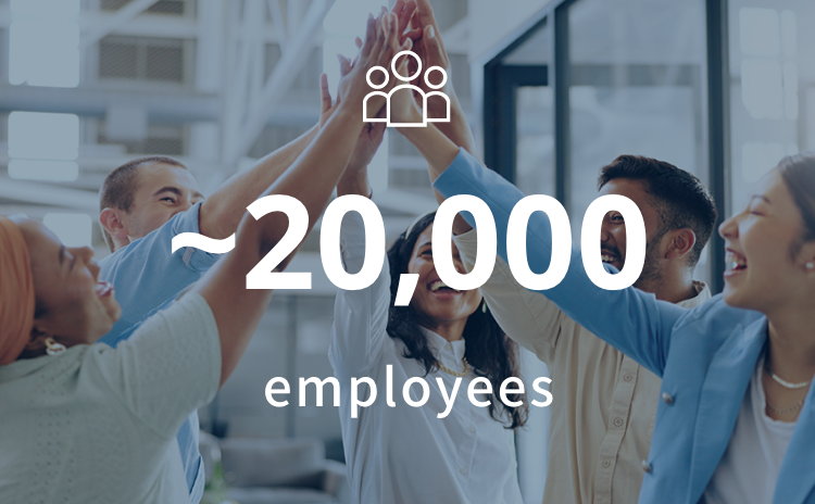 20,000+ employees